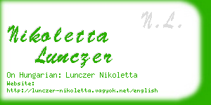 nikoletta lunczer business card